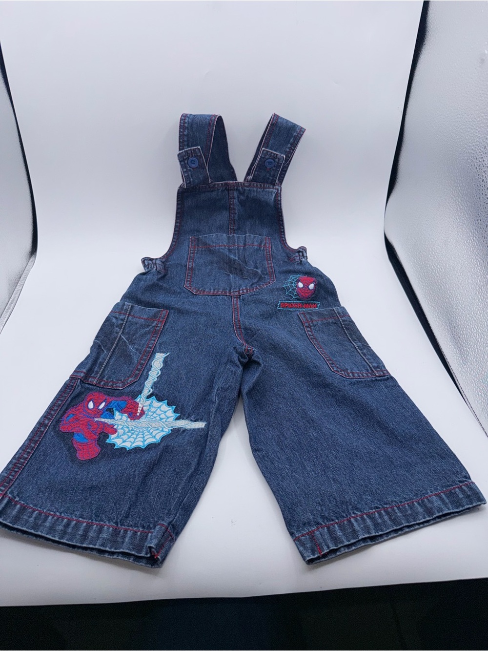 Kids Y2K Spider-Man Denim Overalls